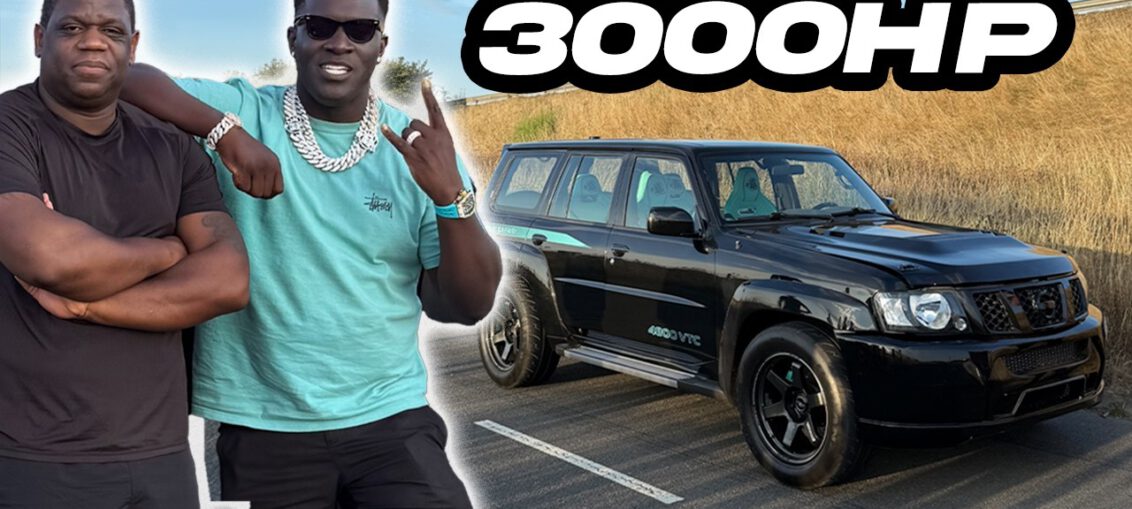 DMO driving his 3000HP twin-turbo Nissan Patrol during a high-powered road test in London.