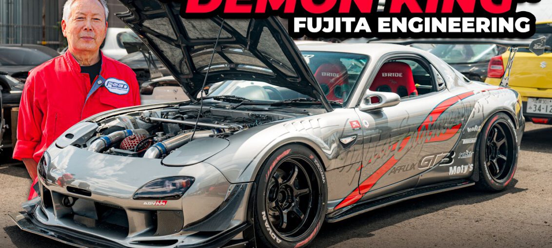 FEED Demon King Mazda RX-7 at Fujita Engineering in Japan during an exclusive ride along.
