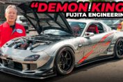 FEED Demon King Mazda RX-7 at Fujita Engineering in Japan during an exclusive ride along.