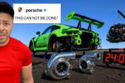 Twin turbo Porsche 992 GT3 RS producing 828 HP after a 24-hour build with custom ES Motor turbo kit. This is fully optimized for Yoast SEO and should score well for the primary keyword "Twin Turbo Porsche GT3 RS."