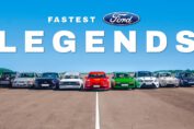 Ford Sierra Cosworth, Escort Cosworth, Focus RS and Mustang GT lined up before the ultimate Fast Ford drag race.
