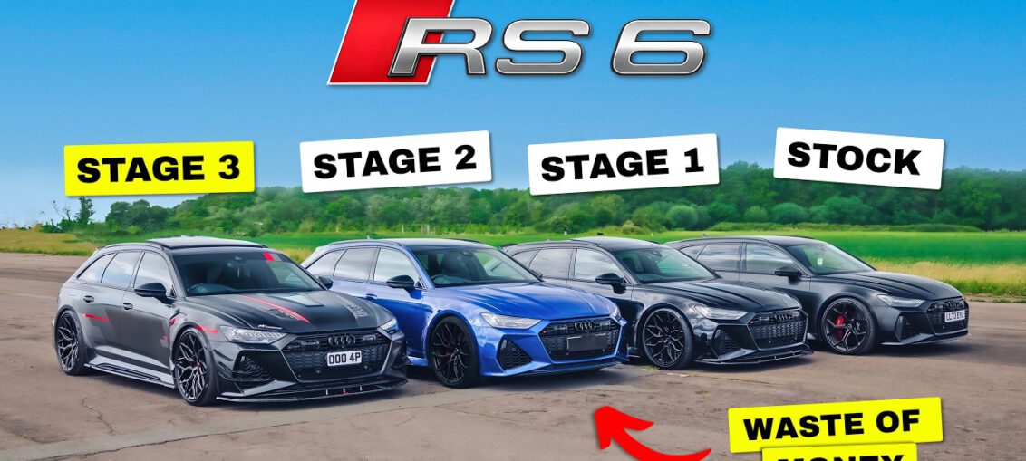 Modified Audi RS6 C8 Stage 1 Stage 2 and Stage 3 performance comparison