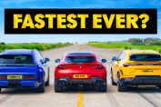 Porsche Cayenne Turbo Electric vs Lamborghini Urus Performante and Ferrari Purosangue