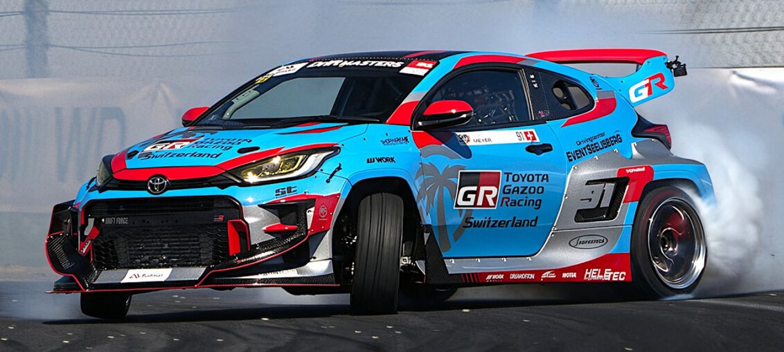 2JZ-swapped Toyota GR Yaris drift car alongside an 820+ WHP 3.4L 2JZ Toyota GR86.
