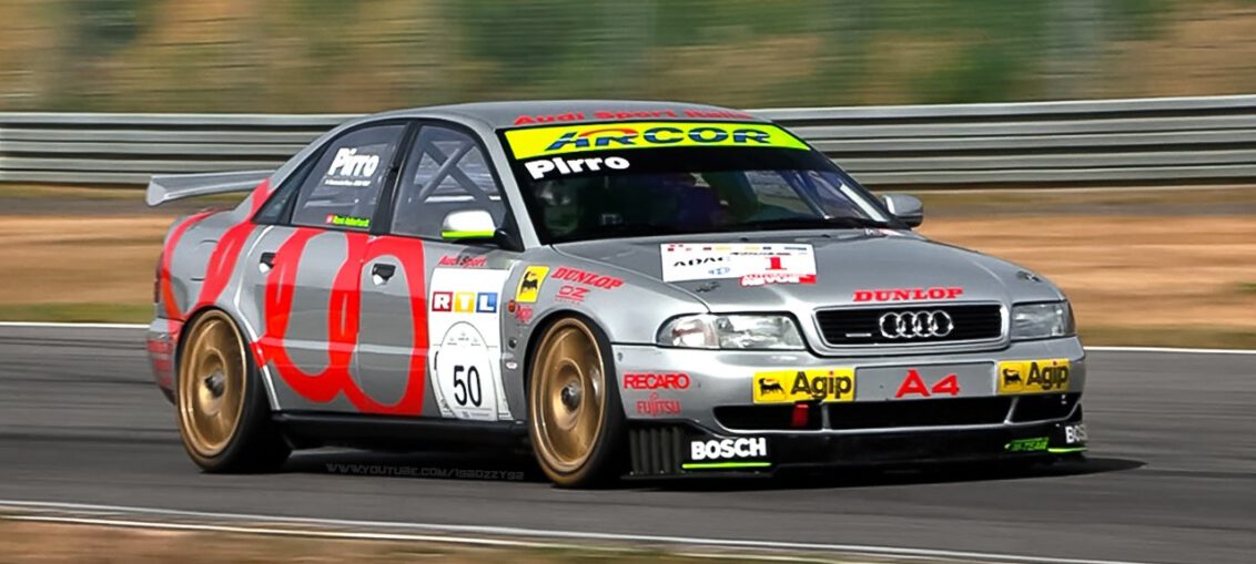 Audi A4 B5 quattro Super Touring race car driving at the Nürburgring