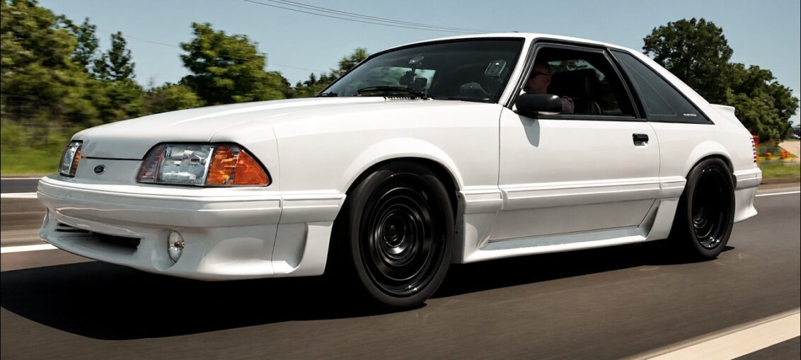 1989 Ford Mustang Foxbody restomod with an 800HP naturally aspirated 7.0L V8 engine built by Roadster Shop.