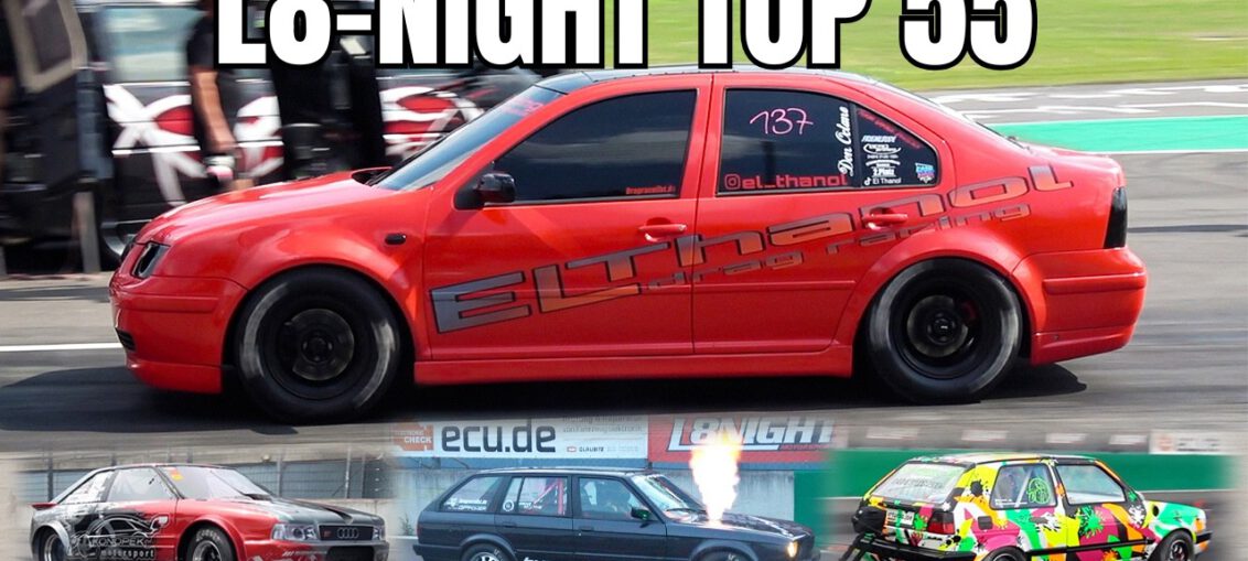 Top 55 quickest drag racing cars launching at L8-Night 2026 during quarter-mile competition.