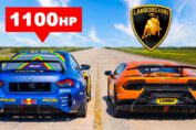1100HP RWD BMW M2 racing a 640HP AWD Lamborghini Huracan Performante