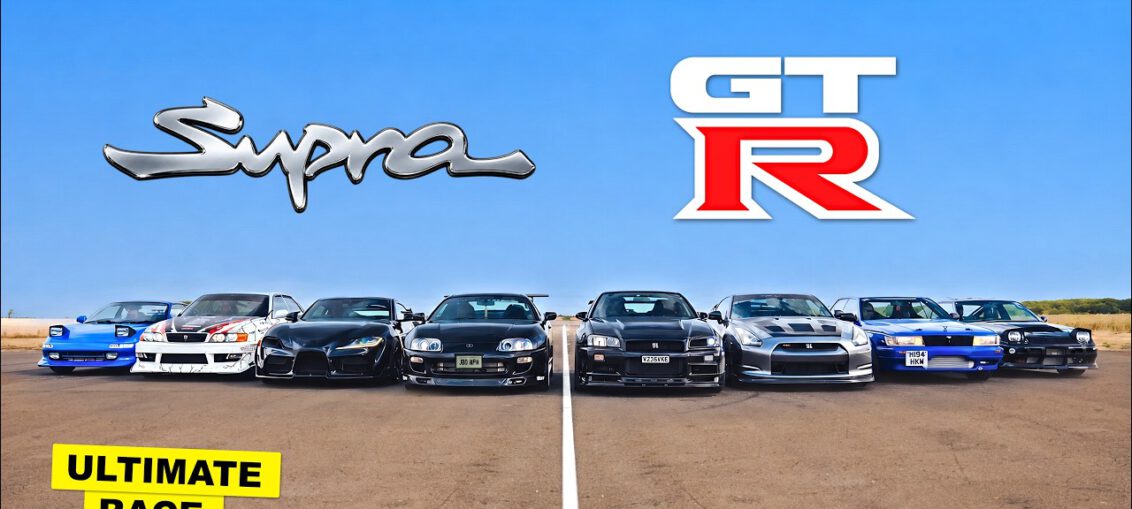 Nissan and Toyota JDM legends battle head-to-head in a drag race