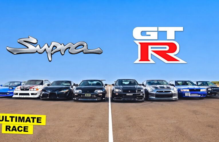 Nissan and Toyota JDM legends battle head-to-head in a drag race