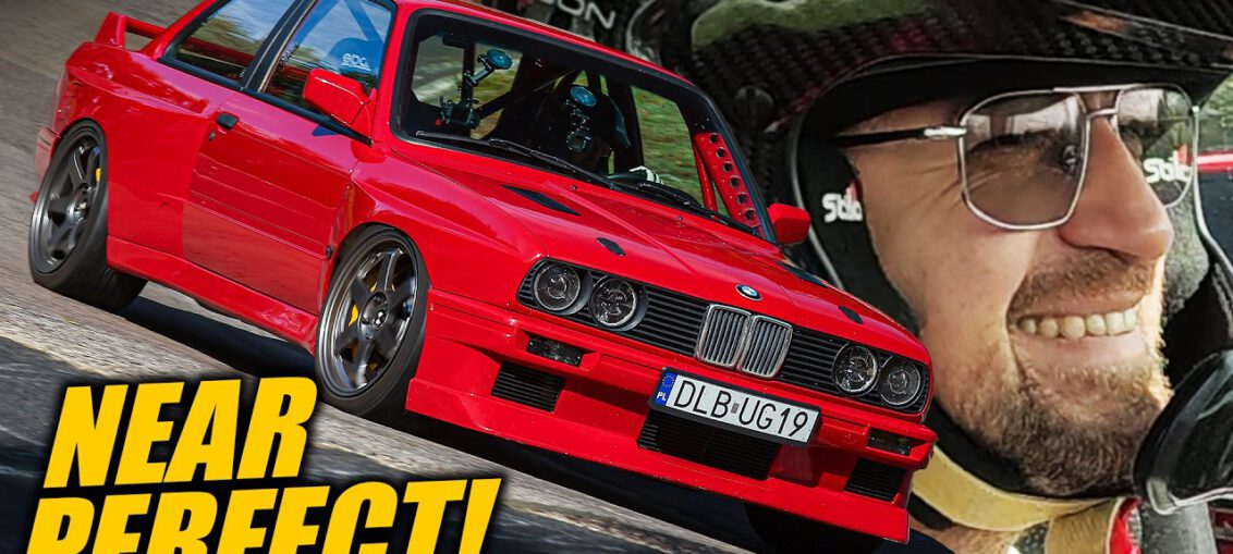 BMW E30 M3 restomod with M54 engine driving at the Nürburgring