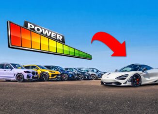 McLaren 720S facing an increasingly extreme lineup of performance SUVs in a drag race