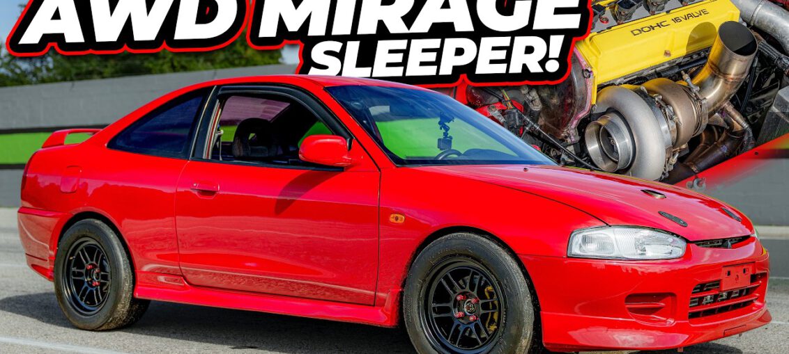 Modified Mitsubishi Mirage 4G63 AWD sleeper at Orlando Speed World