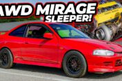 Modified Mitsubishi Mirage 4G63 AWD sleeper at Orlando Speed World