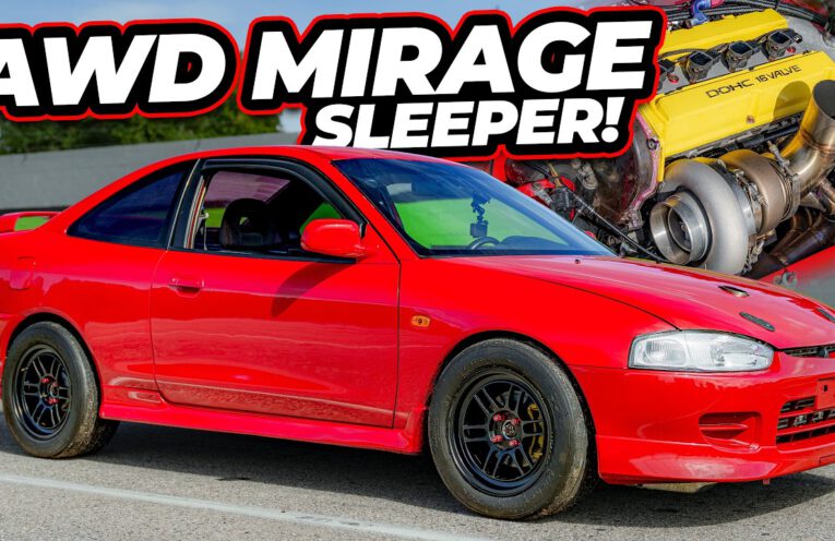 Modified Mitsubishi Mirage 4G63 AWD sleeper at Orlando Speed World