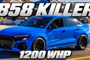 Modified Audi RS3 8Y Quattro with IMS 1250 R Package and a 1200WHP big-turbo setup.